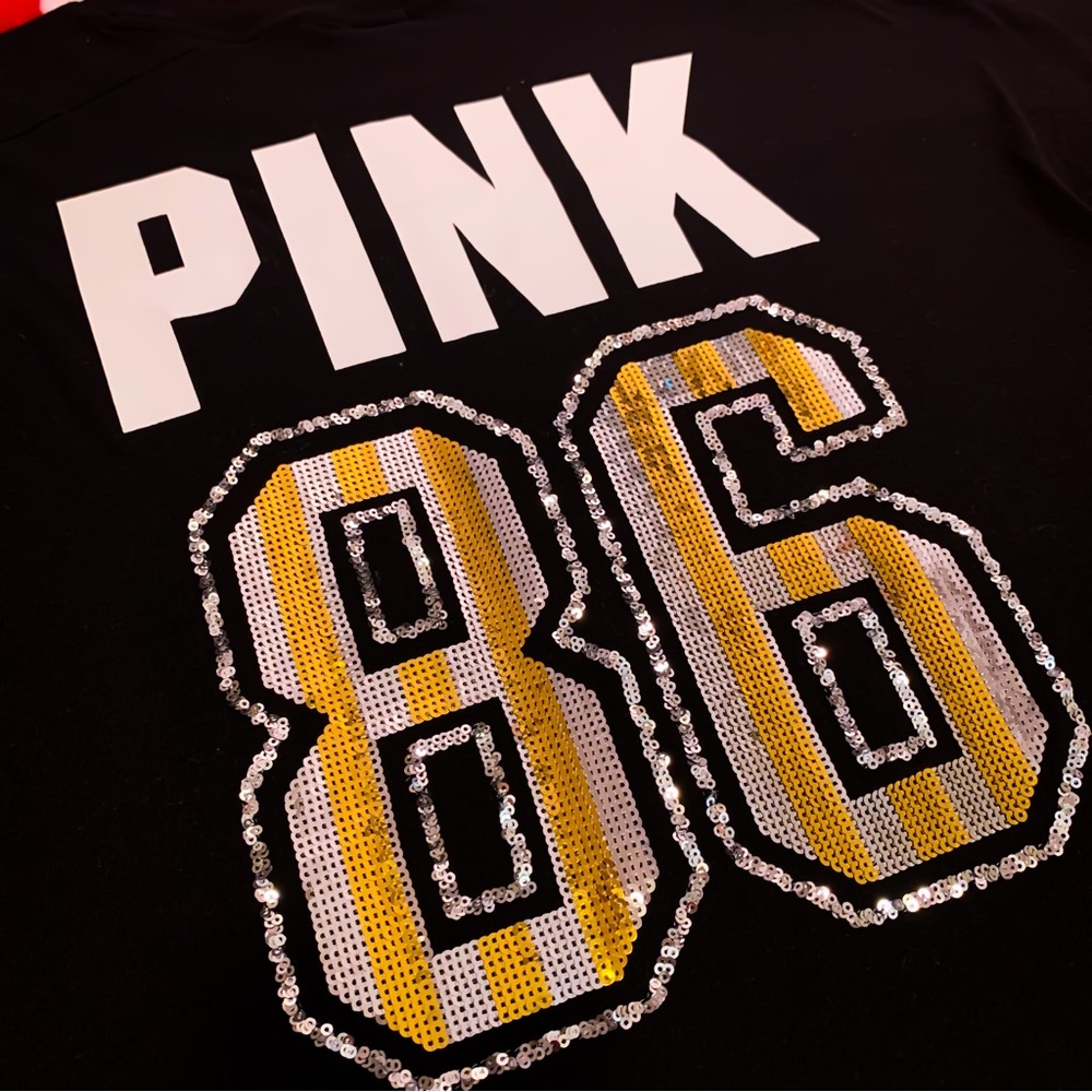 NWOT Victoria’s Secret VS PINK Tee Sequin 86 BLING Long Sleeve T-Shirt